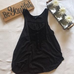 american eagle black tank top!!
